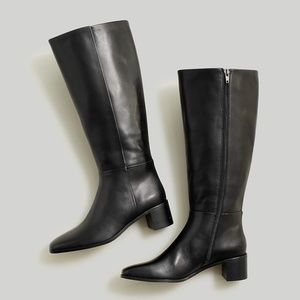 New MADEWELL The Monterey Tall Boot in Extended Calf True Black Leather